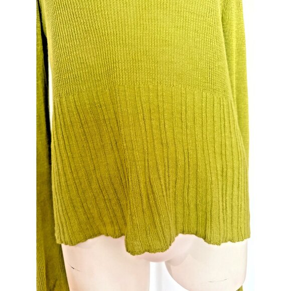 🖤EILEEN FISHER womens L Green 100% Linen Pullover Sweater Quiet Luxury Preppy - Picture 4 of 6